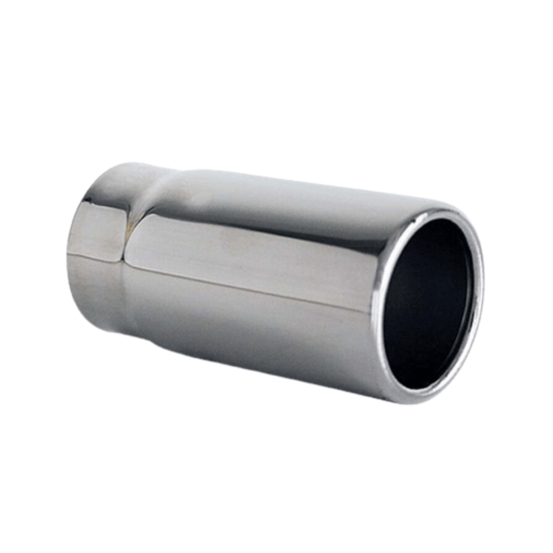 STRAIGHT CUT ROLLED IN EXHAUST TIP - 2" INLET - 2.5" OUTLET (5" LONG)