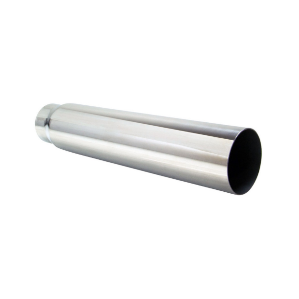 STRAIGHT CUT STAINLESS STEEL EXHAUST TIP - 2" INLET - 2.5" OUTLET (18" LONG)