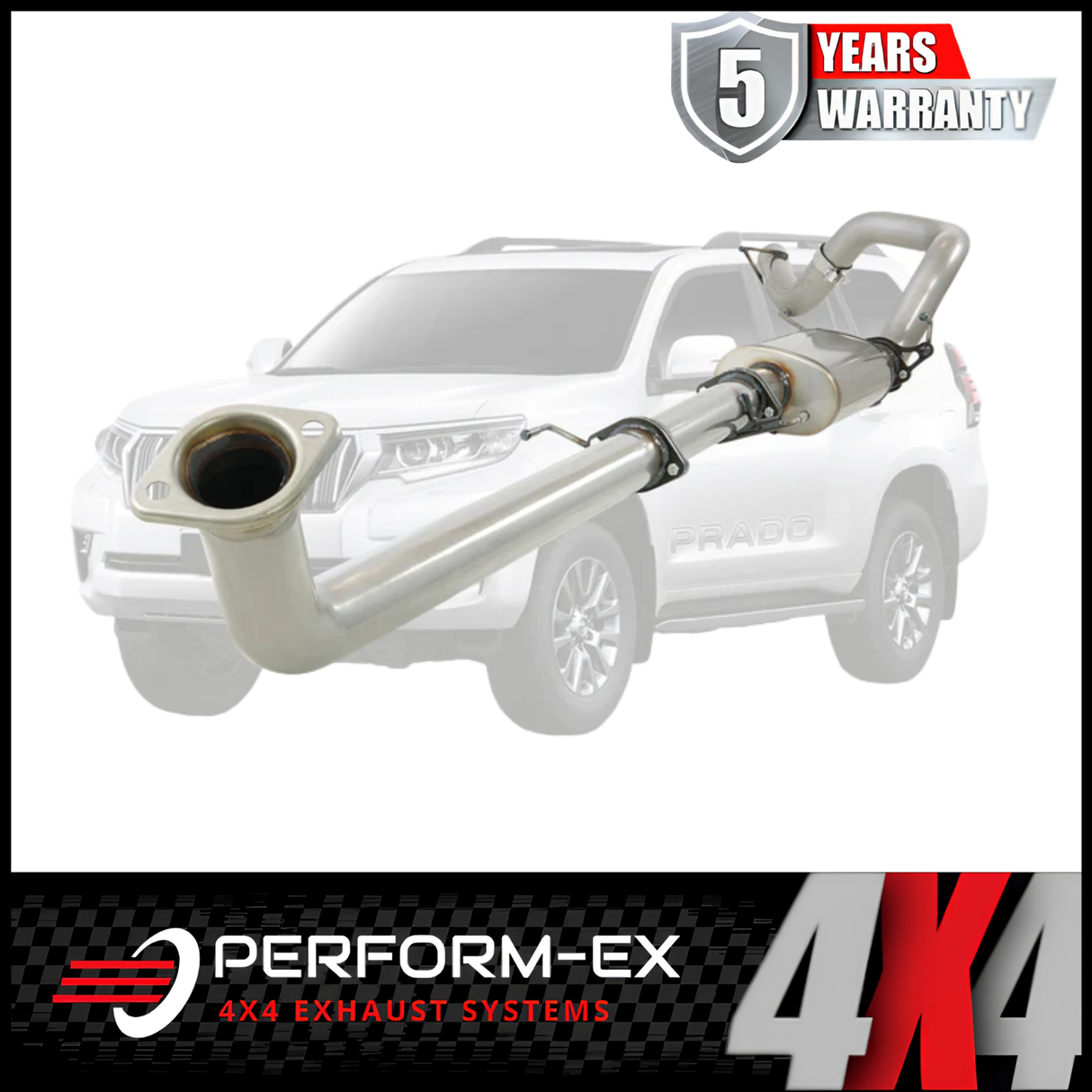 PERFORM-EX 3" STAINLESS STEEL DPF BACK EXHAUST SYSTEM FITS TOYOTA PRADO GUN156R 2.8L 4CYL 8/2015-10/201023 - MUFFLER