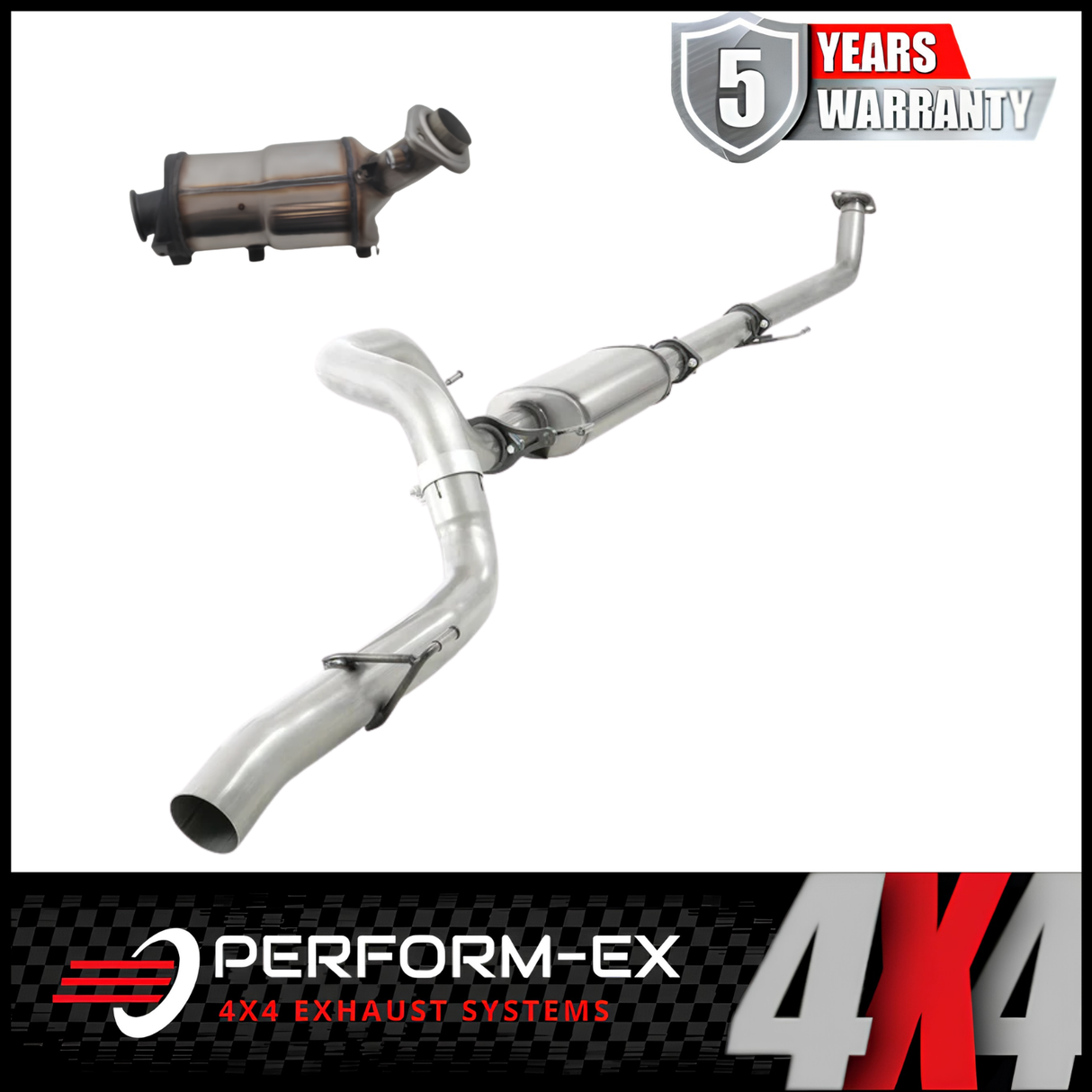 PERFORM-EX 3" STAINLESS STEEL TURBO BACK EXHAUST SYSTEM WITH DPF DUMMY FITS TOYOTA PRADO GUN156R 2.8L 4CYL 8/2015-10/2023 - MUFFLER