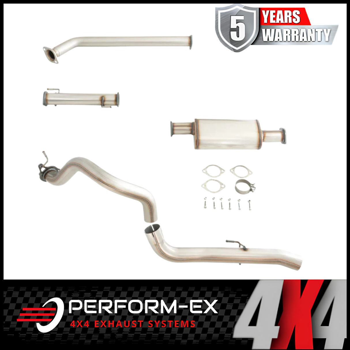 PERFORM-EX 3" STAINLESS STEEL DPF BACK EXHAUST SYSTEM FITS TOYOTA PRADO GUN156R 2.8L 4CYL 8/2015-10/201023 - MUFFLER