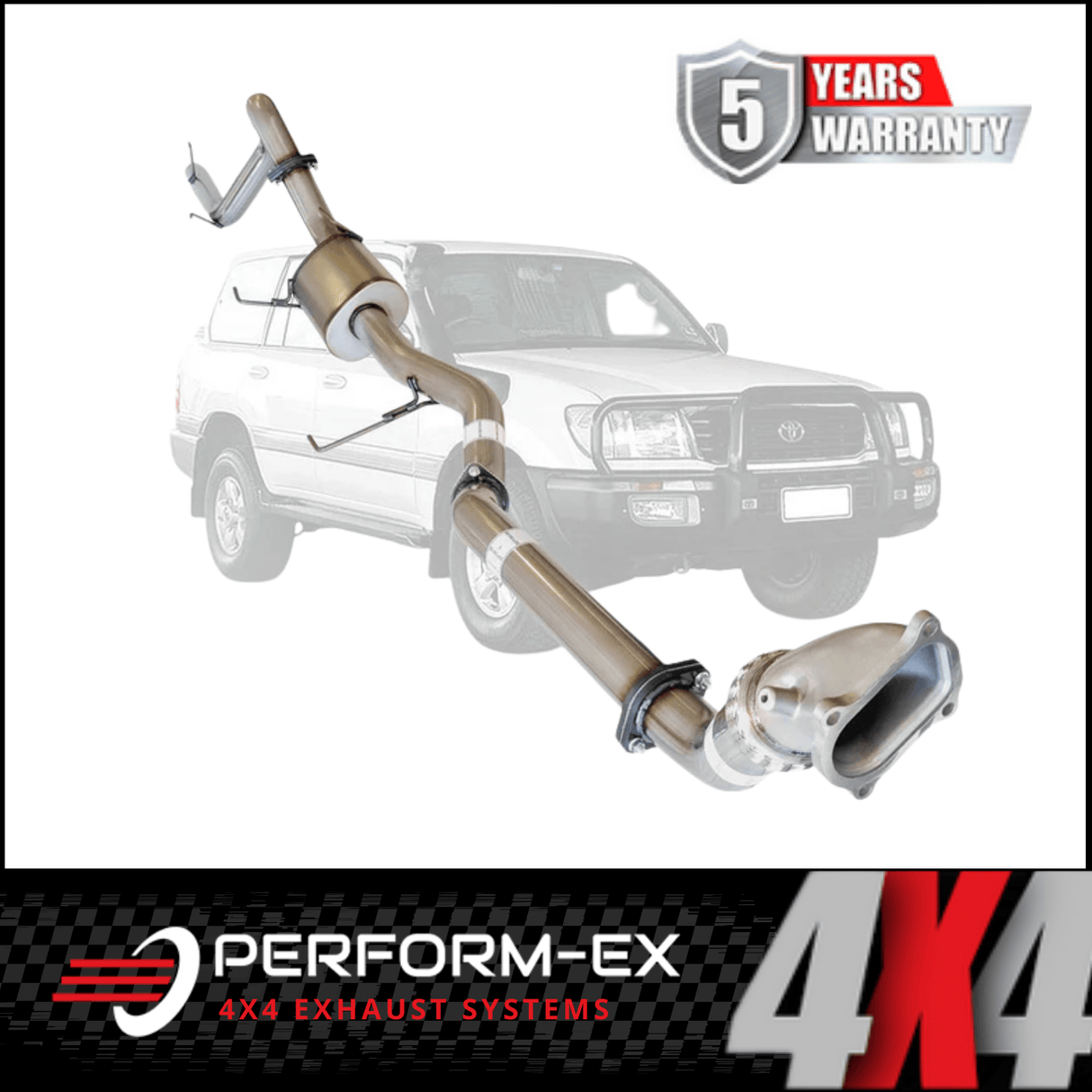 PERFORM-EX 3" STAINLESS STEEL TURBO BACK EXHAUST SYSTEM FITS TOYOTA LANDCRUISER HDJ100R 4.2L TD 2000-2007