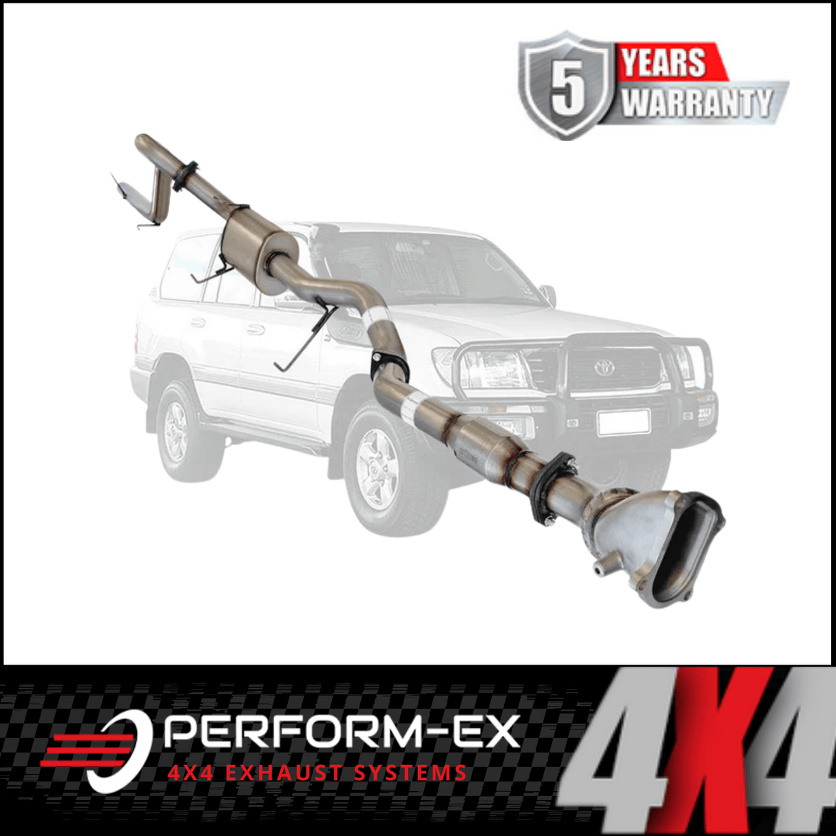 PERFORM-EX 3" STAINLESS STEEL TURBO BACK EXHAUST SYSTEM FITS TOYOTA LANDCRUISER HDJ100R 4.2L TD 2000-2007