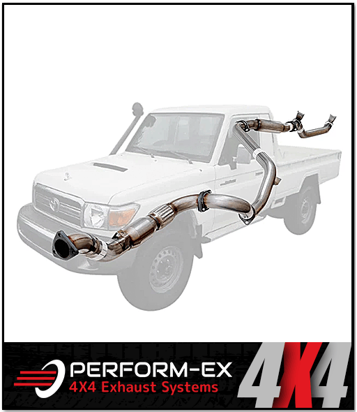 PERFORM-EX 3" STAINLESS STEEL TURBO BACK EXHAUST SYSTEM FITS TOYOTA LANDCRUISER VDJ79R SINGLE CAB 2007-2016