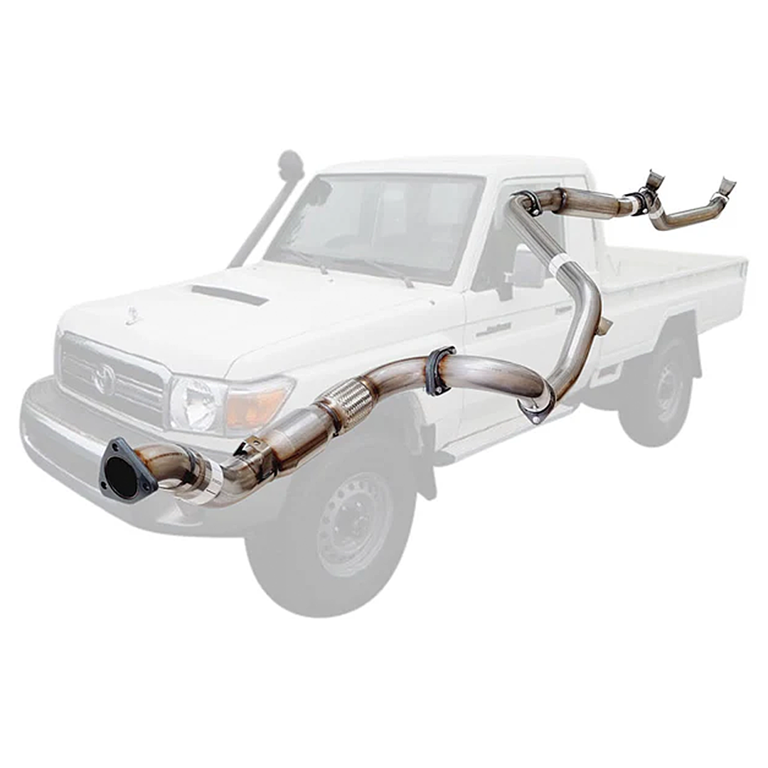 PERFORM-EX 3" STAINLESS STEEL TURBO BACK EXHAUST SYSTEM FITS TOYOTA LANDCRUISER VDJ79R SINGLE CAB 2007-2016