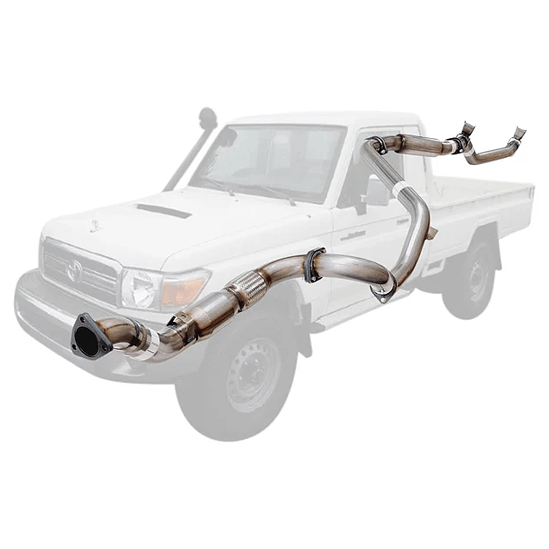 PERFORM-EX 3" STAINLESS STEEL TURBO BACK EXHAUST SYSTEM FITS TOYOTA LANDCRUISER VDJ79R SINGLE CAB 2007-2016