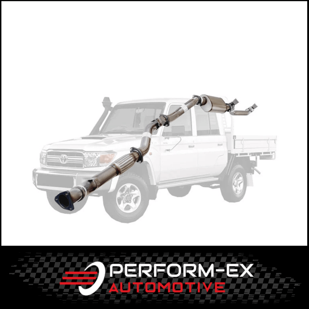 PERFORM-EX 3" STAINLESS STEEL TURBO BACK EXHAUST SYSTEM FITS TOYOTA LANDCRUISER VDJ79R 2012-2016 DUAL CAB