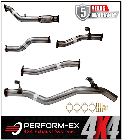 PERFORM-EX 3" STAINLESS STEEL TURBO BACK EXHAUST SYSTEM FITS TOYOTA LANDCRUISER VDJ79R 2012-2016 DUAL CAB
