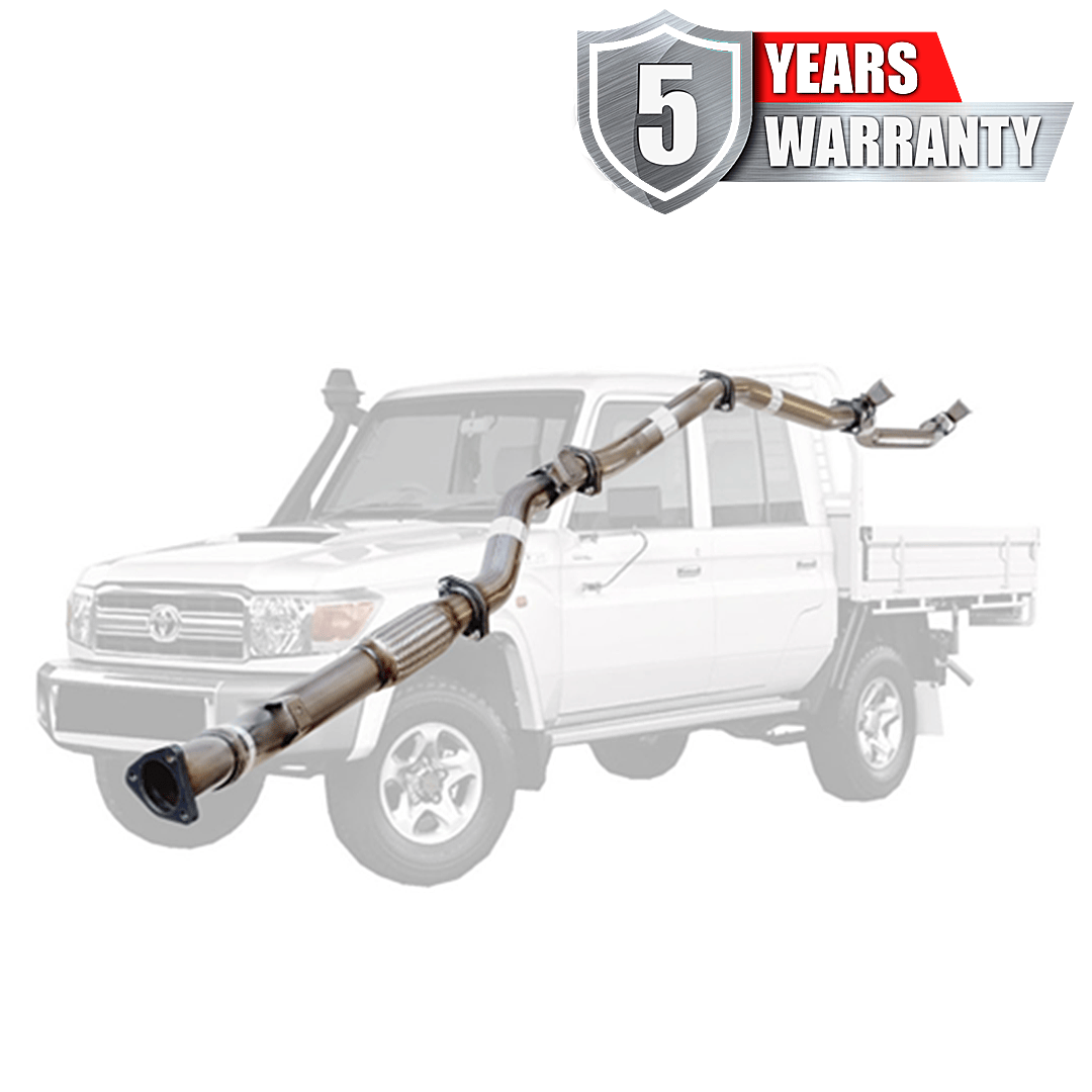 PERFORM-EX 3" STAINLESS STEEL TURBO BACK EXHAUST SYSTEM FITS TOYOTA LANDCRUISER VDJ79R 2012-2016 DUAL CAB