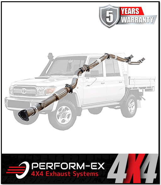 PERFORM-EX 3" STAINLESS STEEL TURBO BACK EXHAUST SYSTEM FITS TOYOTA LANDCRUISER VDJ79R 2012-2016 DUAL CAB