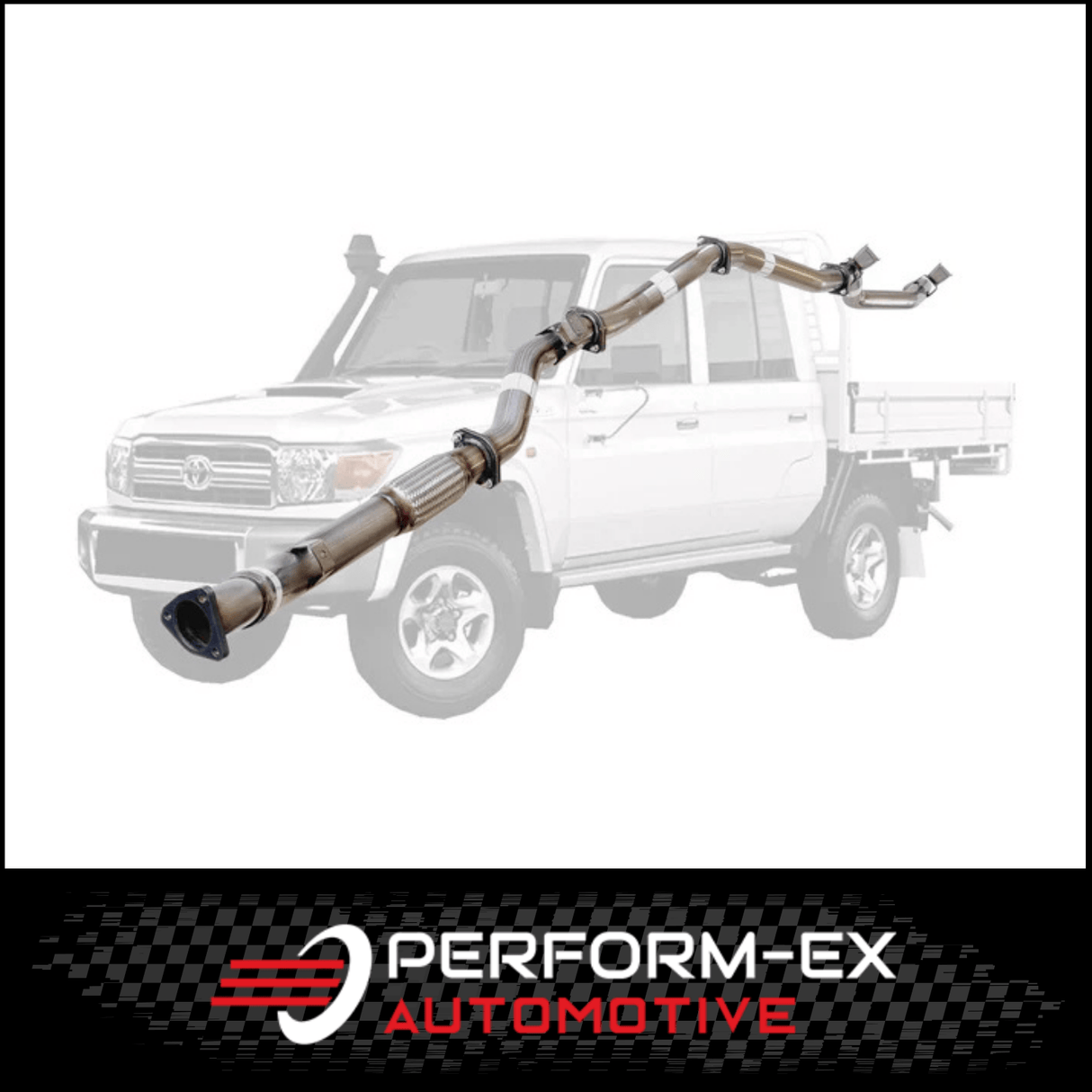 PERFORM-EX 3" STAINLESS STEEL TURBO BACK EXHAUST SYSTEM FITS TOYOTA LANDCRUISER VDJ79R 2012-2016 DUAL CAB