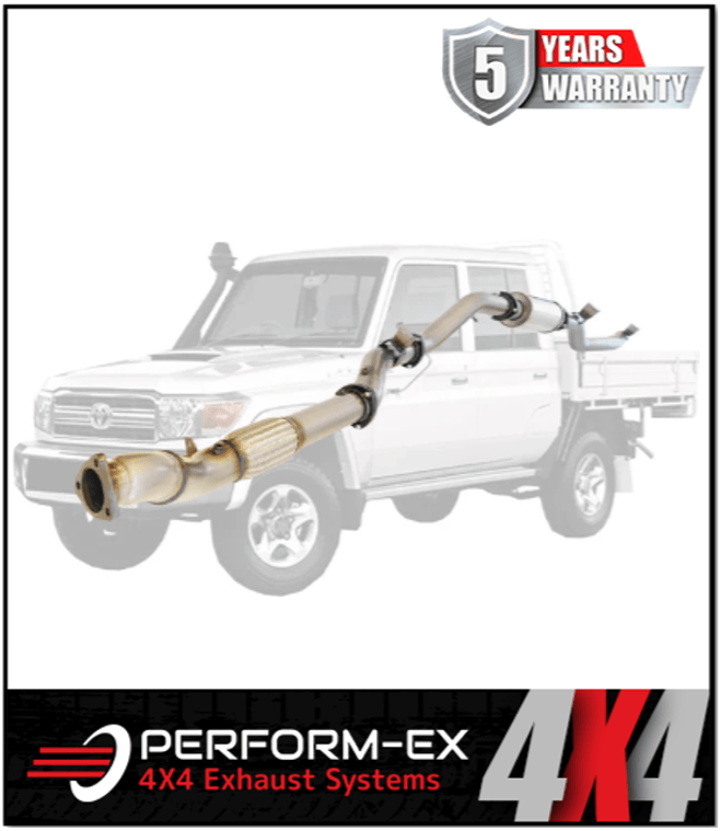 PERFORM-EX 3.5" STAINLESS STEEL TURBO BACK EXHAUST SYSTEM FITS TOYOTA LANDCRUISER VDJ79R 4.5L V8 2016-2025