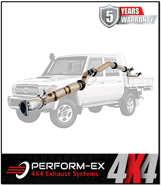 PERFORM-EX 3.5" STAINLESS STEEL TURBO BACK EXHAUST SYSTEM FITS TOYOTA LANDCRUISER VDJ79R 4.5L V8 2016-2025