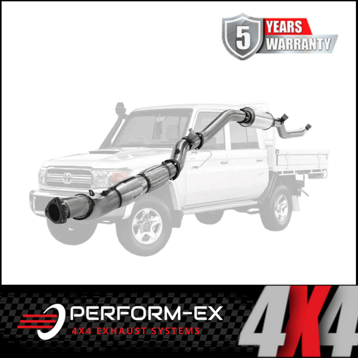 PERFORM-EX 4" STAINLESS STEEL TURBO BACK EXHAUST SYSTEM FITS TOYOTA LANDCRUISER VDJ79R 4.5L V8 2016-2025