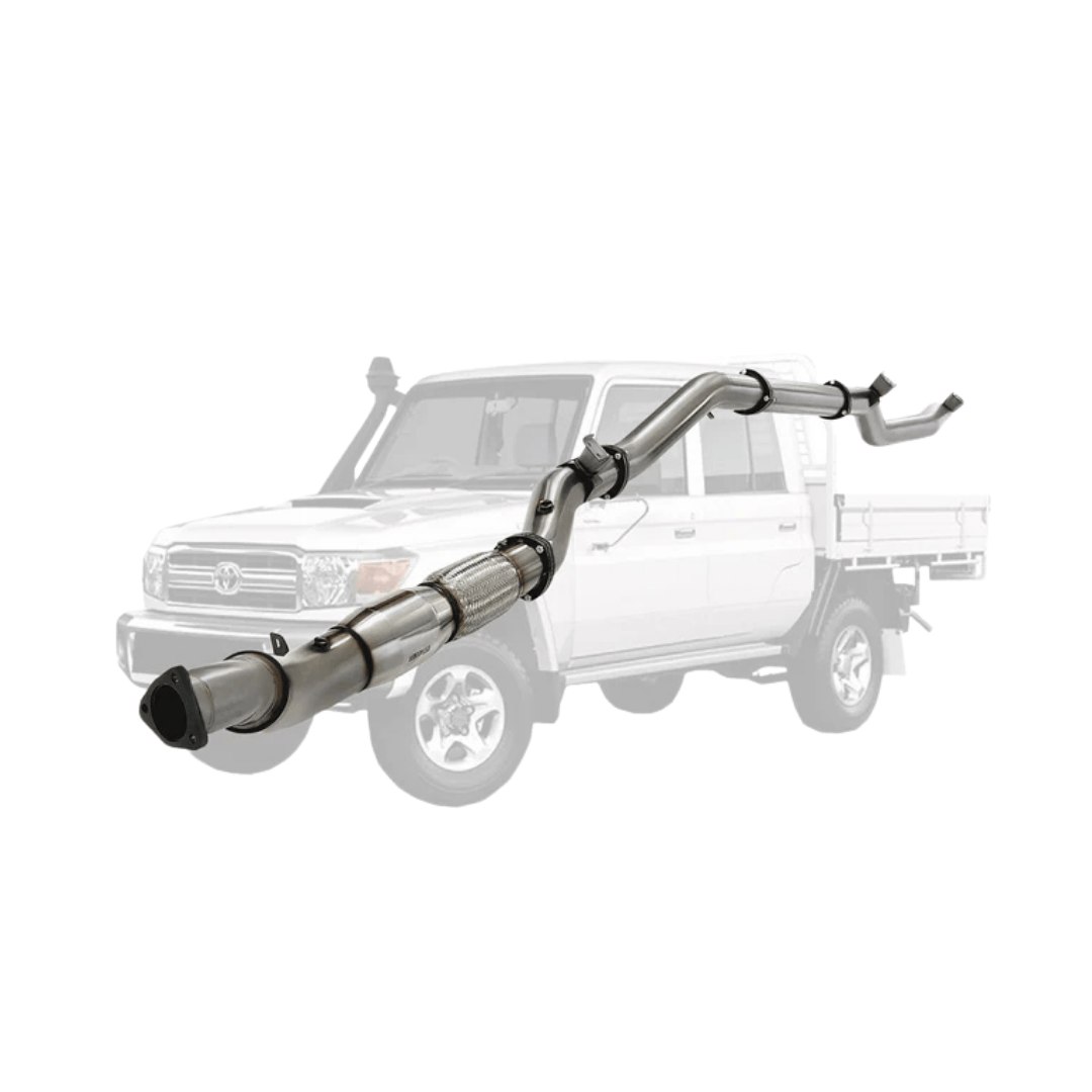 PERFORM-EX 4" STAINLESS STEEL TURBO BACK EXHAUST SYSTEM FITS TOYOTA LANDCRUISER VDJ79R 4.5L V8 2016-2025