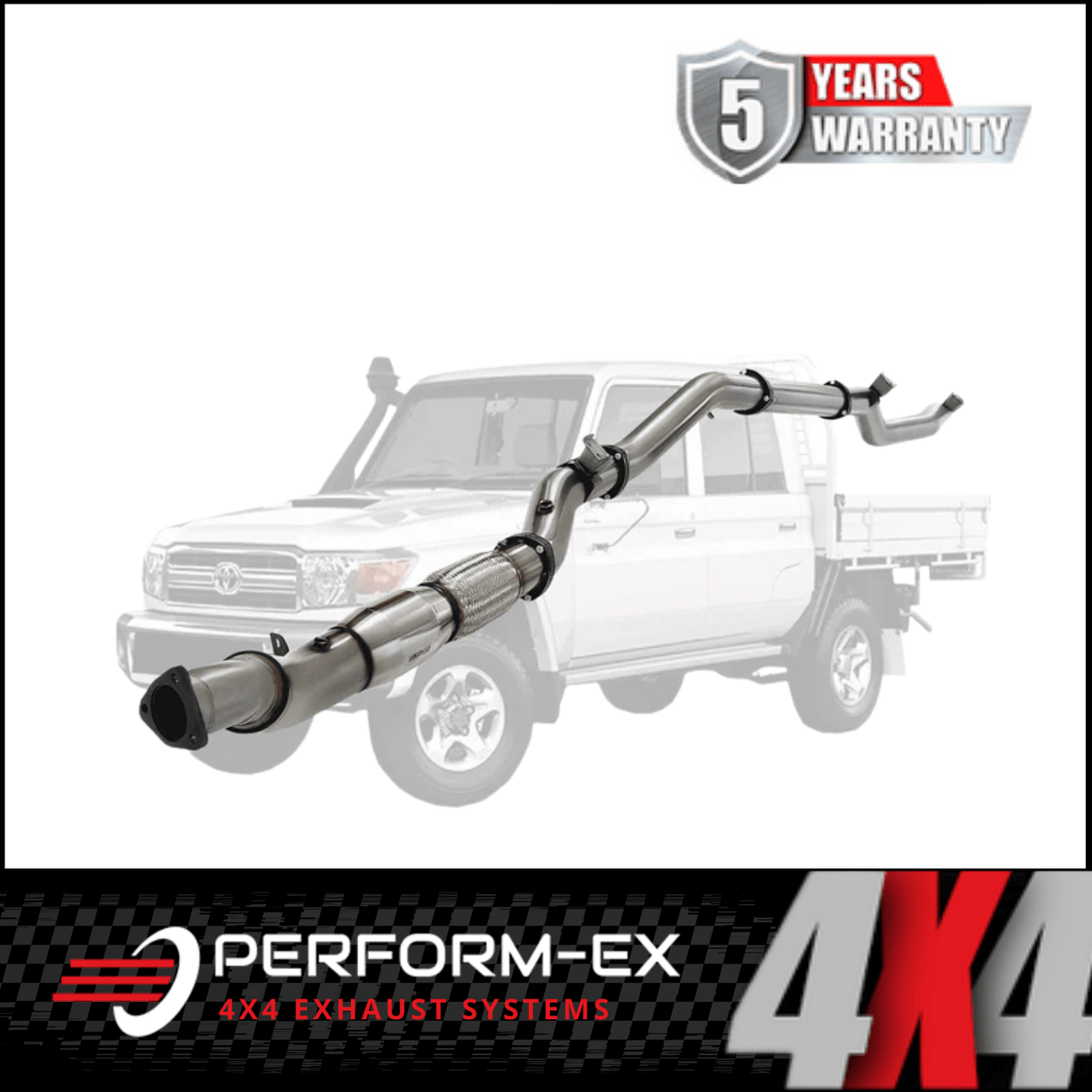 PERFORM-EX 4" STAINLESS STEEL TURBO BACK EXHAUST SYSTEM FITS TOYOTA LANDCRUISER VDJ79R 4.5L V8 2016-2025