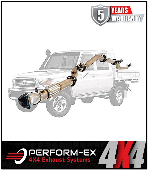 PERFORM-EX 4" STAINLESS STEEL TURBO BACK EXHAUST SYSTEM FITS TOYOTA LANDCRUISER VDJ79R 4.5L V8 2016-2025