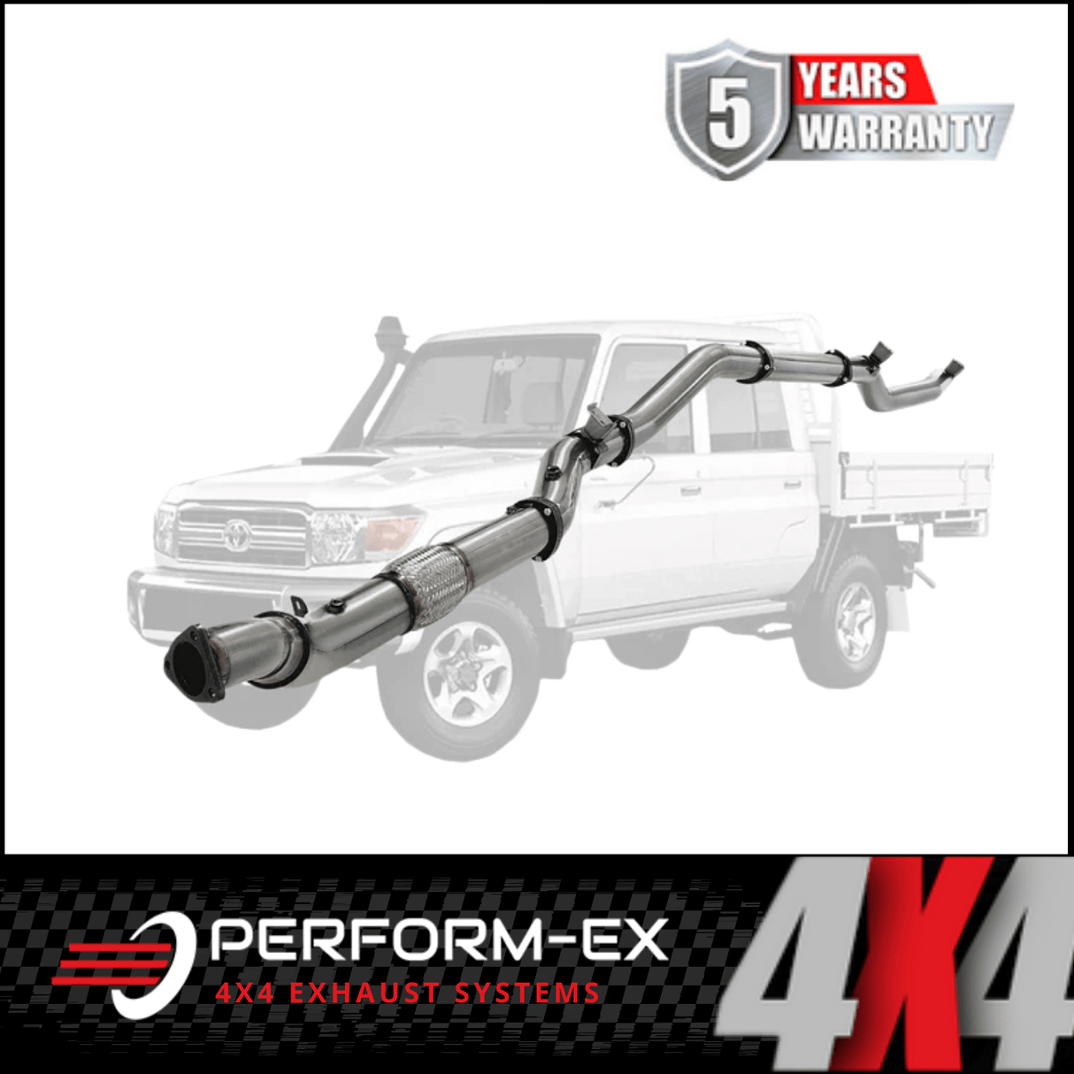 PERFORM-EX 4" STAINLESS STEEL TURBO BACK EXHAUST SYSTEM FITS TOYOTA LANDCRUISER VDJ79R 4.5L V8 2016-2025