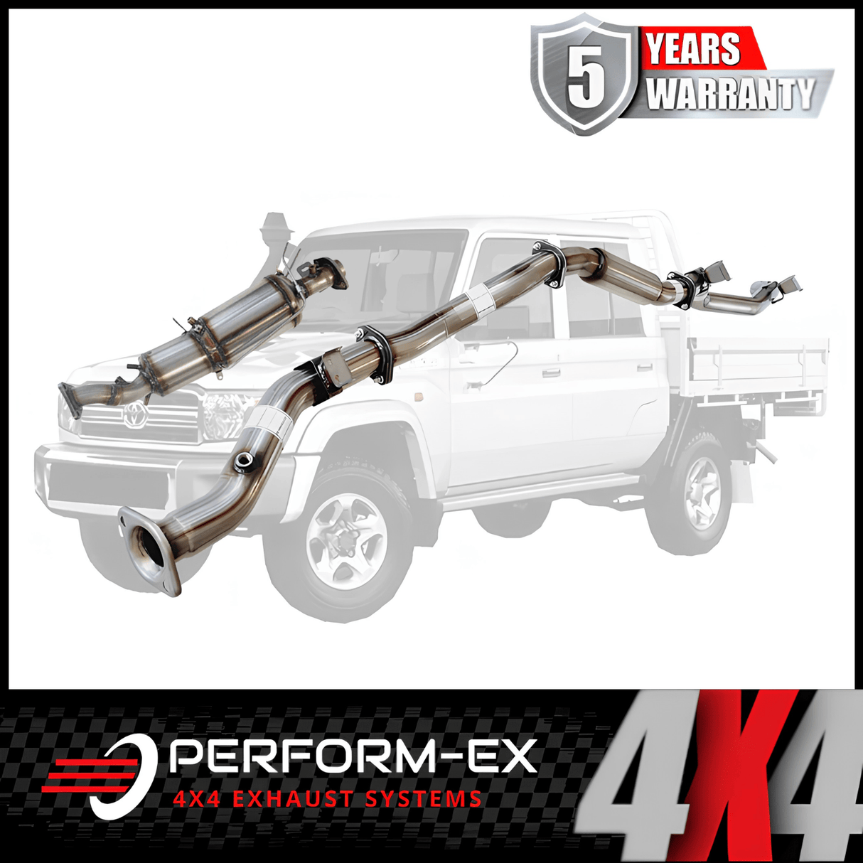 PERFORM-EX 3" STAINLESS STEEL TURBO BACK EXHAUST SYSTEM WITH DPF DUMMY FITS TOYOTA LANDCRUISER VDJ79R 4.5L V8 2016-2025