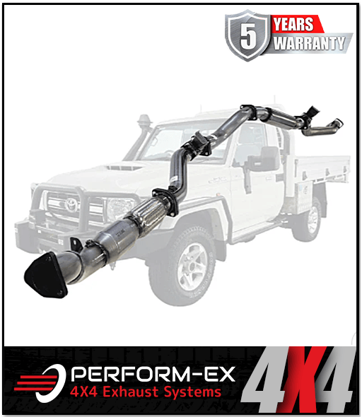 PERFORM-EX 3" STAINLESS STEEL TURBO BACK EXHAUST SYSTEM (DPF DELETE) FITS TOYOTA LANDCRUISER VDJ79R 4.5L V8 2016-2025