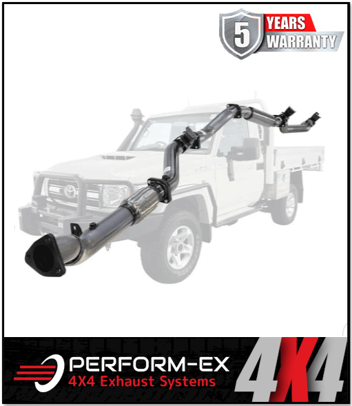 PERFORM-EX 3" STAINLESS STEEL TURBO BACK EXHAUST SYSTEM (DPF DELETE) FITS TOYOTA LANDCRUISER VDJ79R 4.5L V8 2016-2025