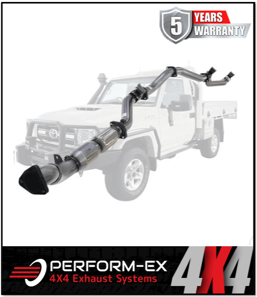 PERFORM-EX 3" STAINLESS STEEL TURBO BACK EXHAUST SYSTEM (DPF DELETE) FITS TOYOTA LANDCRUISER VDJ79R 4.5L V8 2016-2025
