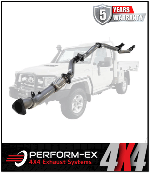 PERFORM-EX 3" STAINLESS STEEL TURBO BACK EXHAUST SYSTEM (DPF DELETE) FITS TOYOTA LANDCRUISER VDJ79R 4.5L V8 2016-2025