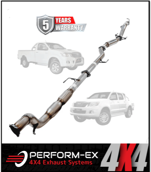 PERFORM-EX 3" STAINLESS STEEL TURBO BACK EXHAUST SYSTEM FITS TOYOTA HILUX KUN26R 3.0L 4CYL 2005-2015