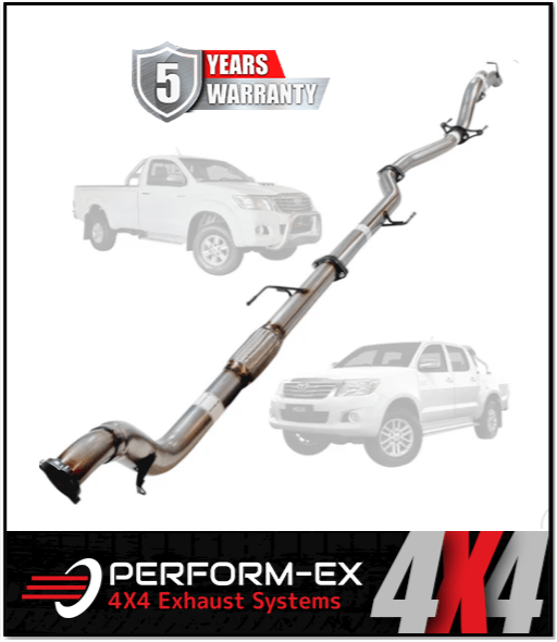 PERFORM-EX 3" STAINLESS STEEL TURBO BACK EXHAUST SYSTEM FITS TOYOTA HILUX KUN26R 3.0L 4CYL 2005-2015