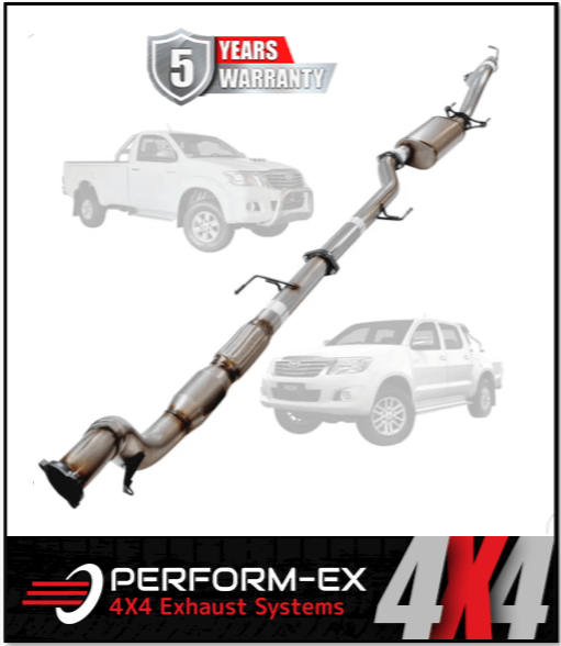 PERFORM-EX 3" STAINLESS STEEL TURBO BACK EXHAUST SYSTEM FITS TOYOTA HILUX KUN26R 3.0L 4CYL 2005-2015