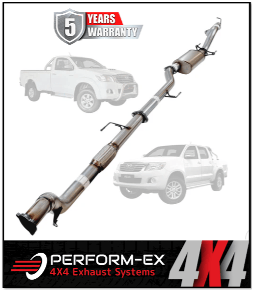PERFORM-EX 3" STAINLESS STEEL TURBO BACK EXHAUST SYSTEM FITS TOYOTA HILUX KUN26R 3.0L 4CYL 2005-2015