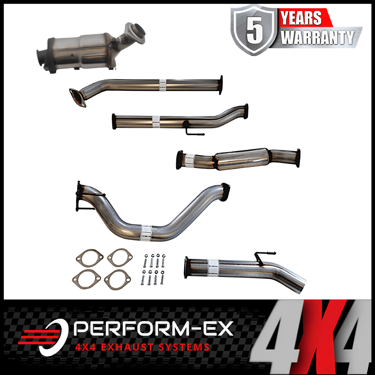 PERFORM-EX 3" STAINLESS STEEL TURBO BACK EXHAUST SYSTEM WITH DPF DUMMY FITS TOYOTA HILUX GUN126R N80 2.8L 4CYL 2015-ON