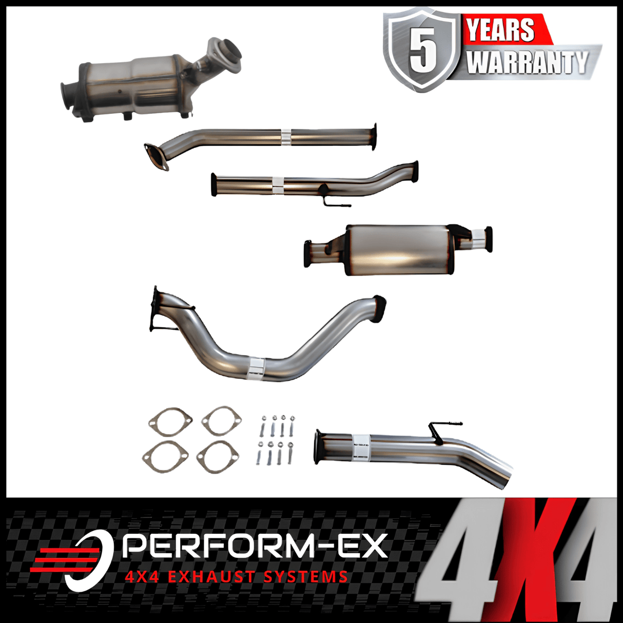 PERFORM-EX 3" STAINLESS STEEL TURBO BACK EXHAUST SYSTEM WITH DPF DUMMY FITS TOYOTA HILUX GUN126R N80 2.8L 4CYL 2015-ON