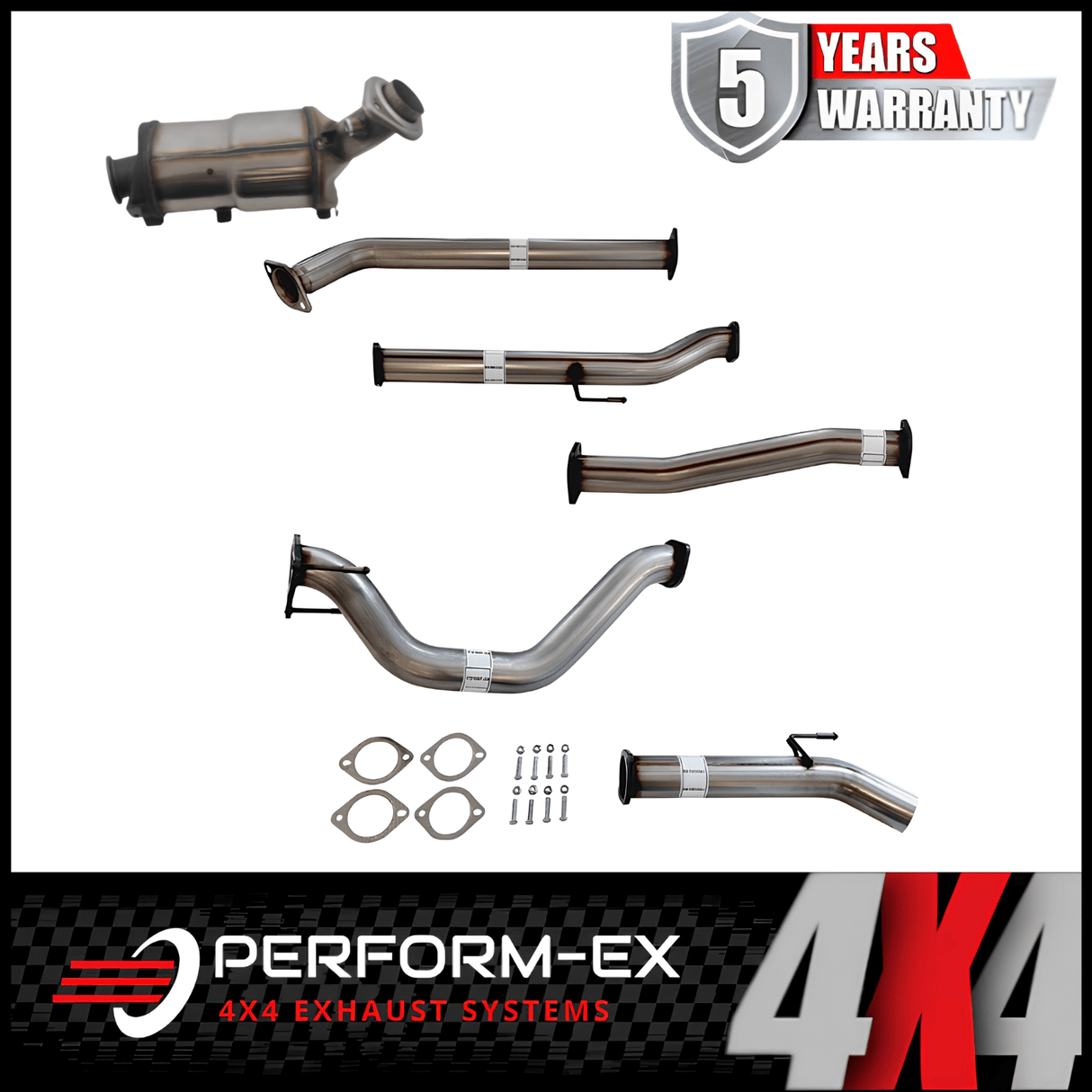 PERFORM-EX 3" STAINLESS STEEL TURBO BACK EXHAUST SYSTEM WITH DPF DUMMY FITS TOYOTA HILUX GUN126R N80 2.8L 4CYL 2015-ON