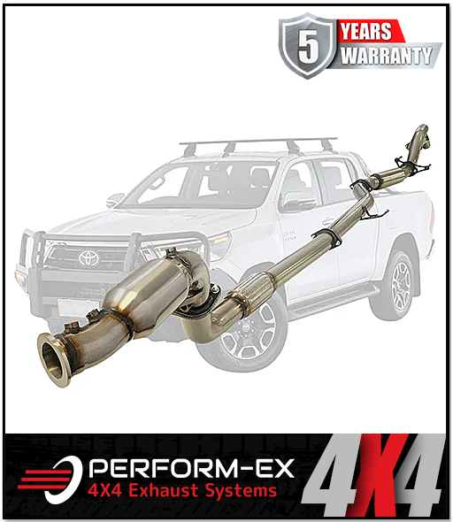 PERFORM-EX 3" TURBO BACK STAINLESS STEEL EXHAUST SYSTEM (DPF DELETE) FITS TOYOTA HILUX GUN126R 2.8L 4CYL 2015-ON