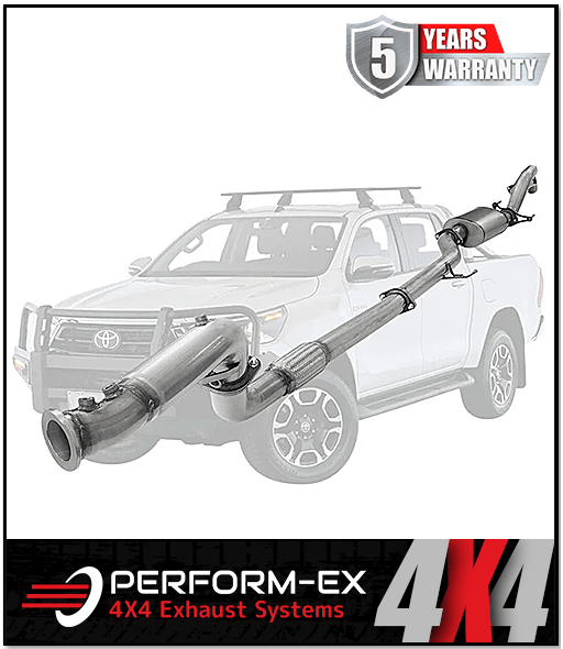 PERFORM-EX 3" TURBO BACK STAINLESS STEEL EXHAUST SYSTEM (DPF DELETE) FITS TOYOTA HILUX GUN126R 2.8L 4CYL 2015-ON