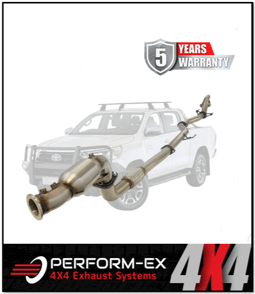 PERFORM-EX 3" TURBO BACK STAINLESS STEEL EXHAUST SYSTEM (DPF DELETE) FITS TOYOTA HILUX GUN126R 2.8L 4CYL 2015-ON