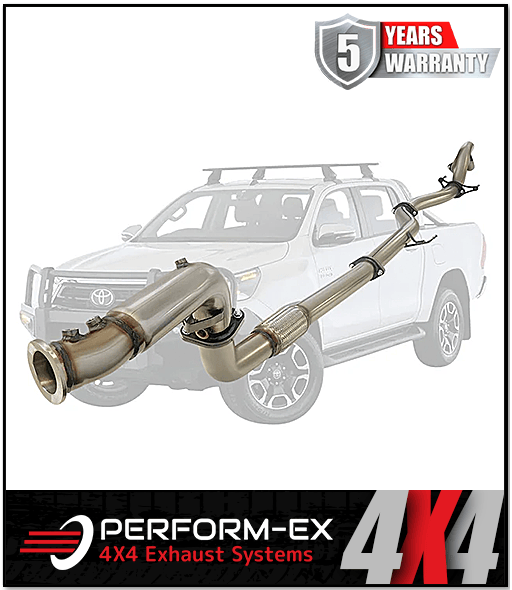 PERFORM-EX 3" TURBO BACK STAINLESS STEEL EXHAUST SYSTEM (DPF DELETE) FITS TOYOTA HILUX GUN126R 2.8L 4CYL 2015-ON
