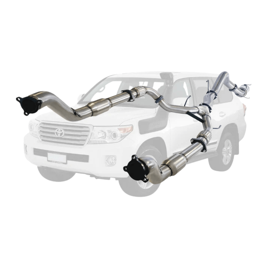 PERFORM-EX 3" TWIN INTO SINGLE 4" TURBO BACK EXHAUST SYSTEM FITS TOYOTA LANDCRUISER VDJ200R 2007-2015