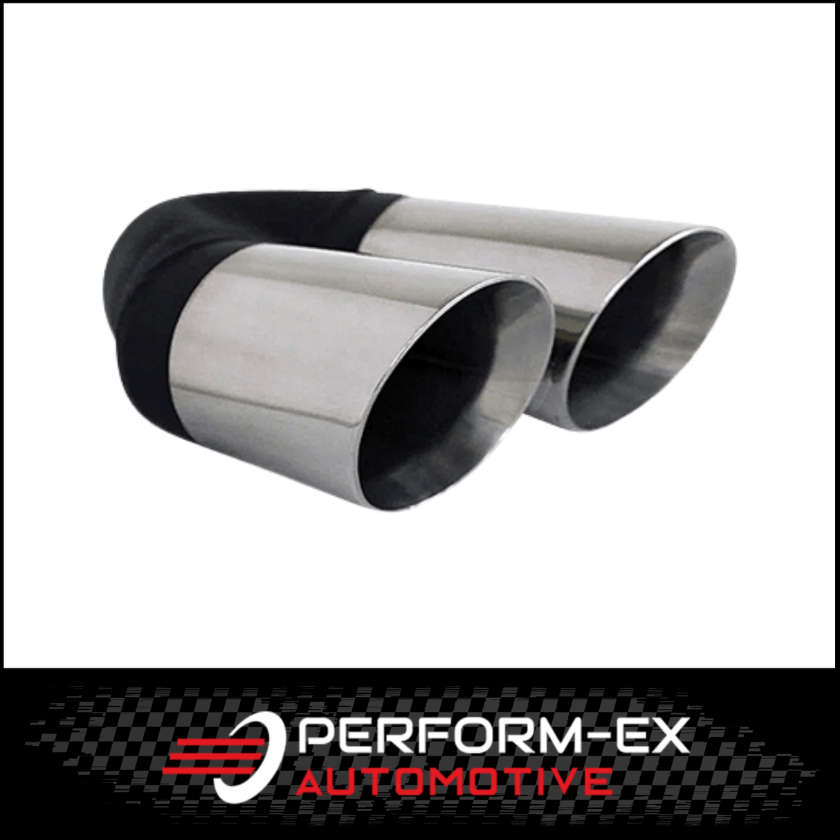 ANGLE CUT INNER CONE STAINLESS STEEL EXHAUST TIP - 2.5" INLET - TWIN 3" OUTLET (LHS)