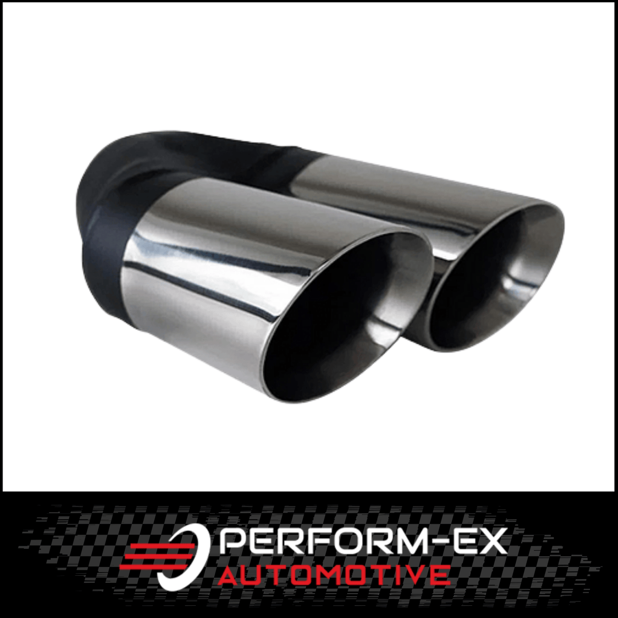 ANGLE CUT INNER CONE STAINLESS STEEL EXHAUST TIP - 2.5" INLET - TWIN 3" OUTLET (RHS)