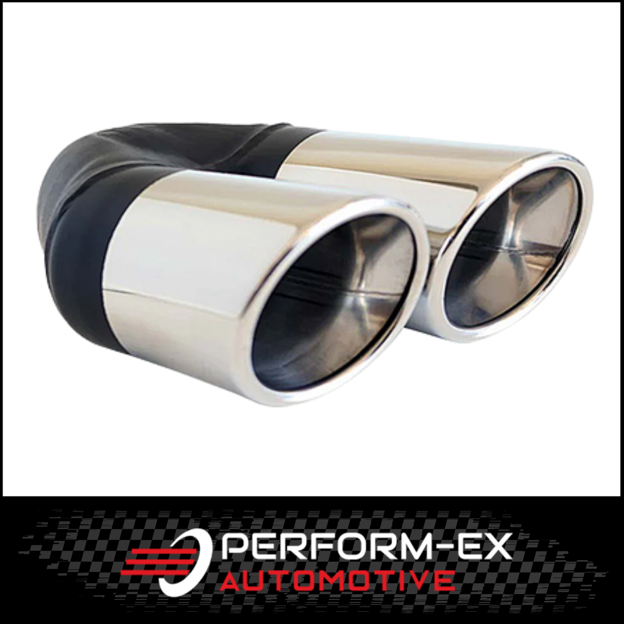 ANGLE CUT ROLLED INNER CONE STAINLESS STEEL EXHAUST TIP - 2.5" INLET - TWIN 3" OUTLET (LHS)