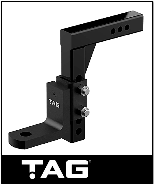 TAG ADJUSTABLE HEAVY DUTY TOW BALL MOUNT - 90° FACE, 50MM SQUARE HITCH - 310MM DROP/335MM RISE (UNTTBM100)