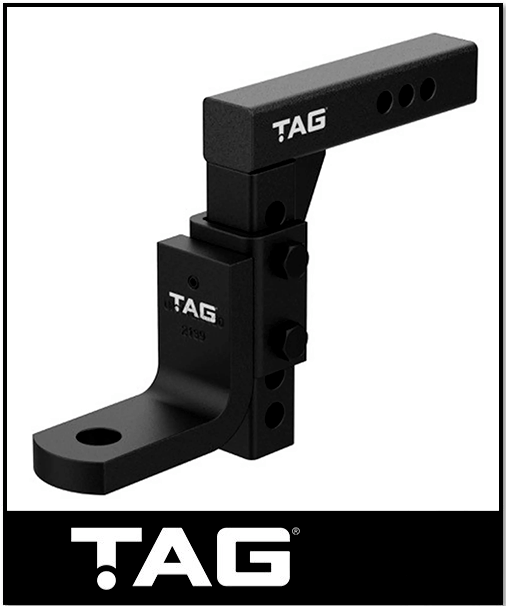 TAG ADJUSTABLE HEAVY DUTY TOW BALL MOUNT - 90° FACE, 50MM SQUARE HITCH (UNTTBM450)