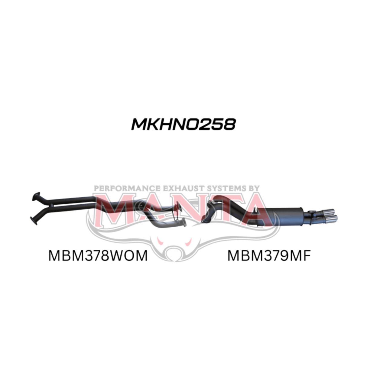 MANTA TWIN 2.5" CATBACK EXHAUST SYSTEM FITS HOLDEN CREWMAN VY VZ 5.7L V8 AWD 10/2003-1/2006 - PIPE ONLY/MUFFLER (MKHN0258)