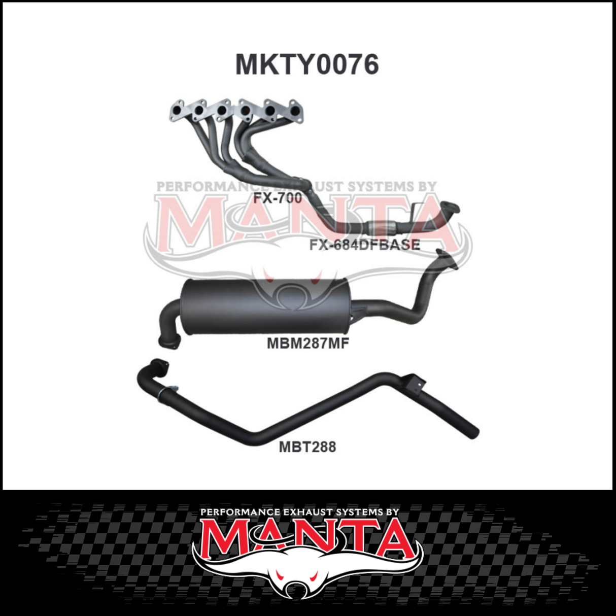 MANTA 2.5" ENGINE BACK EXHAUST SYSTEM FITS TOYOTA LANDCRUISER HZJ80R 4.2L 1HZ DIESEL 1990-1997 (MKTY0076)