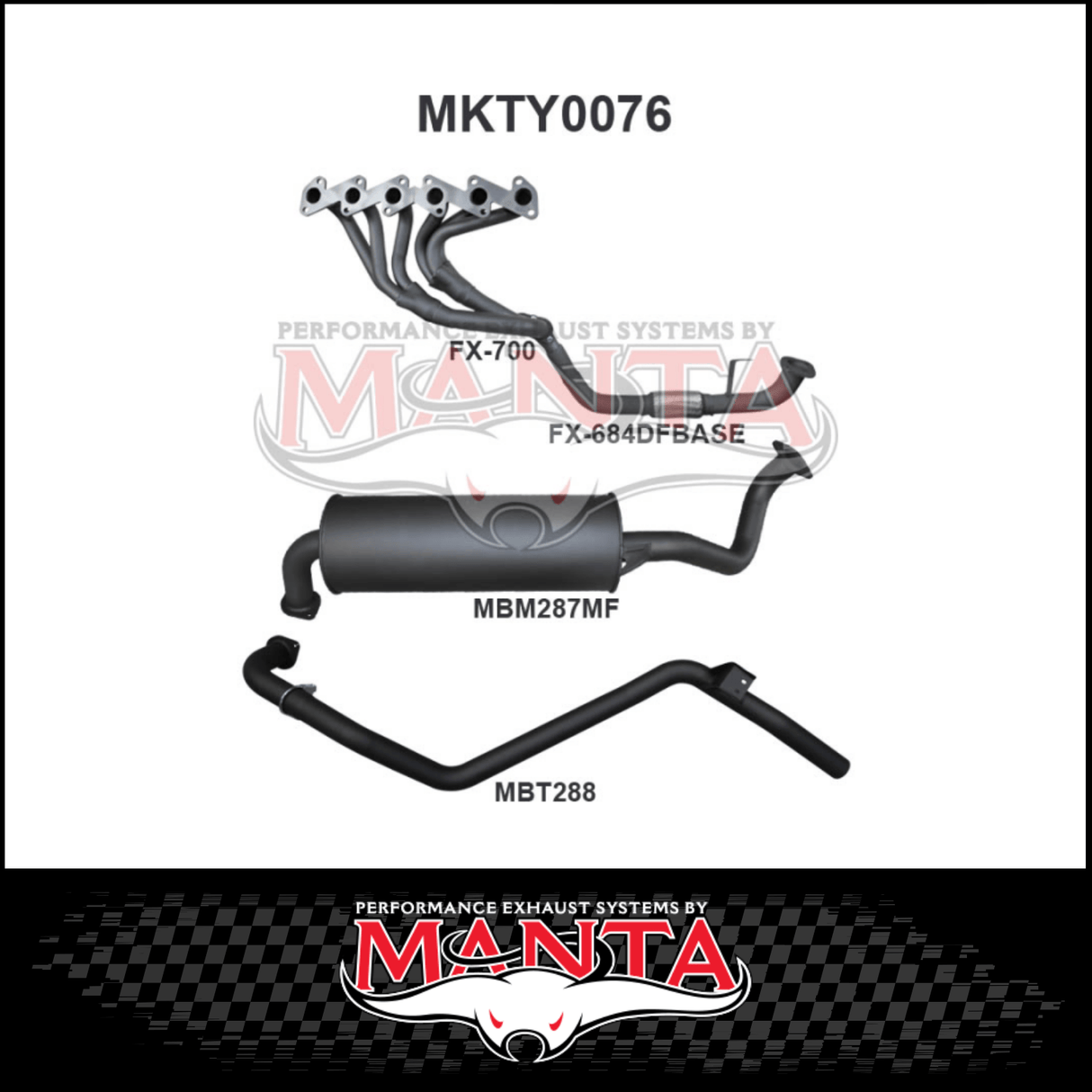MANTA 2.5" ENGINE BACK EXHAUST SYSTEM FITS TOYOTA LANDCRUISER HZJ80R 4.2L 1HZ DIESEL 1990-1997 (MKTY0076)