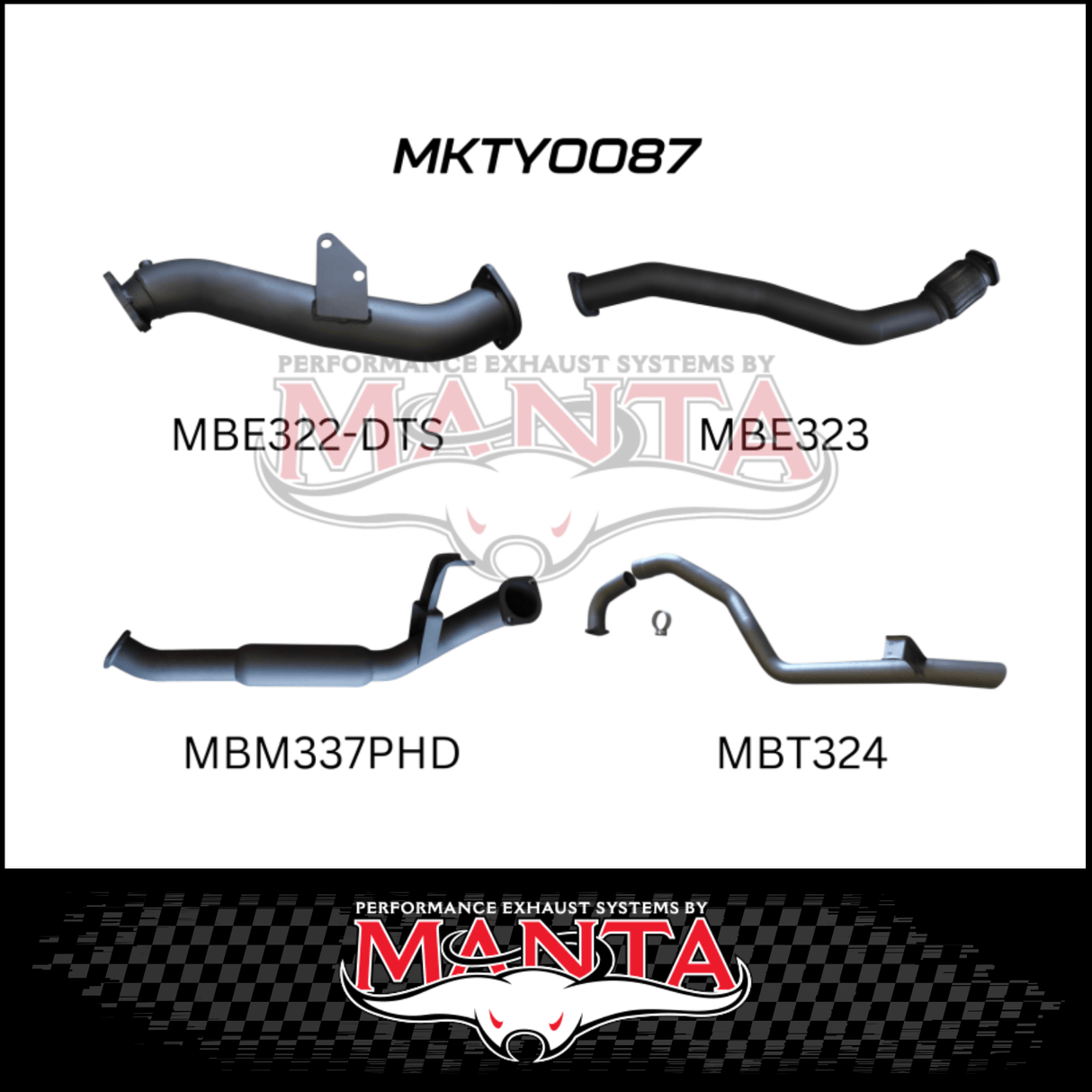 MANTA 3" TURBO BACK EXHAUST SYSTEM WITH HOTDOG FITS TOYOTA LANDCRUISER HZJ105R 4.2L 1HZ WITH DTS TURBO 1998-2007 (MKTY0087)