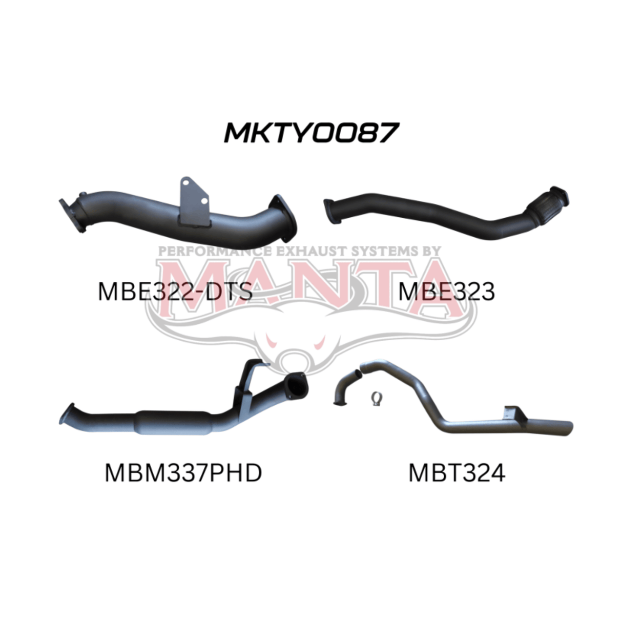 MANTA 3" TURBO BACK EXHAUST SYSTEM WITH HOTDOG FITS TOYOTA LANDCRUISER HZJ105R 4.2L 1HZ WITH DTS TURBO 1998-2007 (MKTY0087)