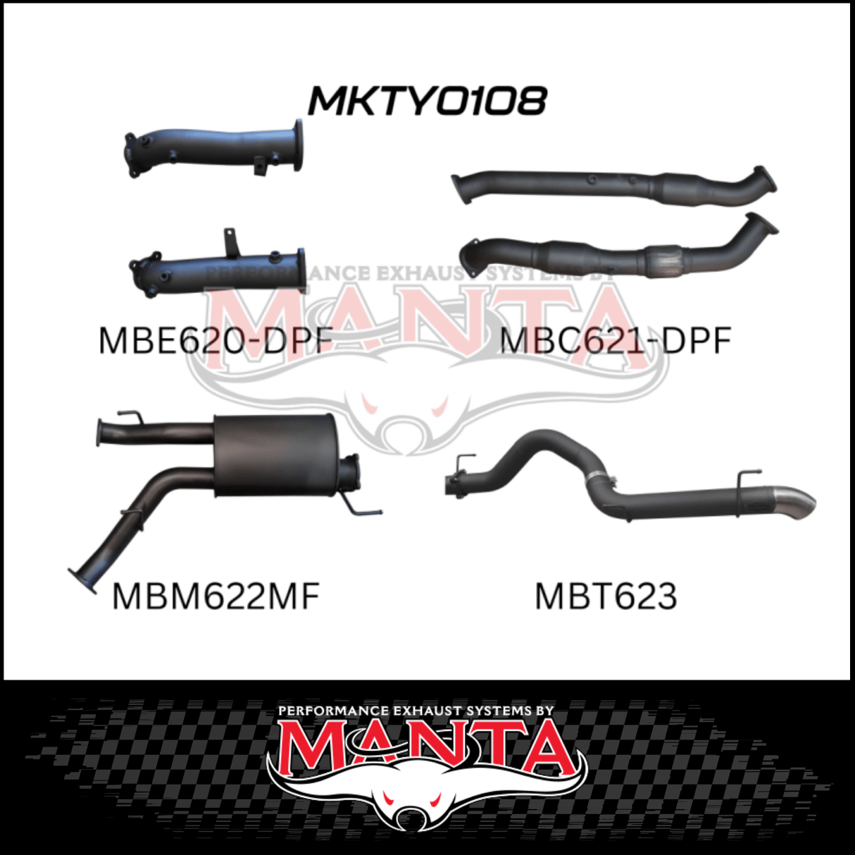 MANTA 3" TWIN INTO SINGLE 4" TURBO BACK EXHAUST SYSTEM FITS TOYOTA LANDCRUISER VDJ200R 4.5L V8 2015-2021